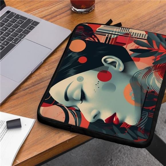 Female Face Mac Book Pro 16" Sleeve - Cool Laptop Accessories - Abstract Sleeves - Picture 2 of 5